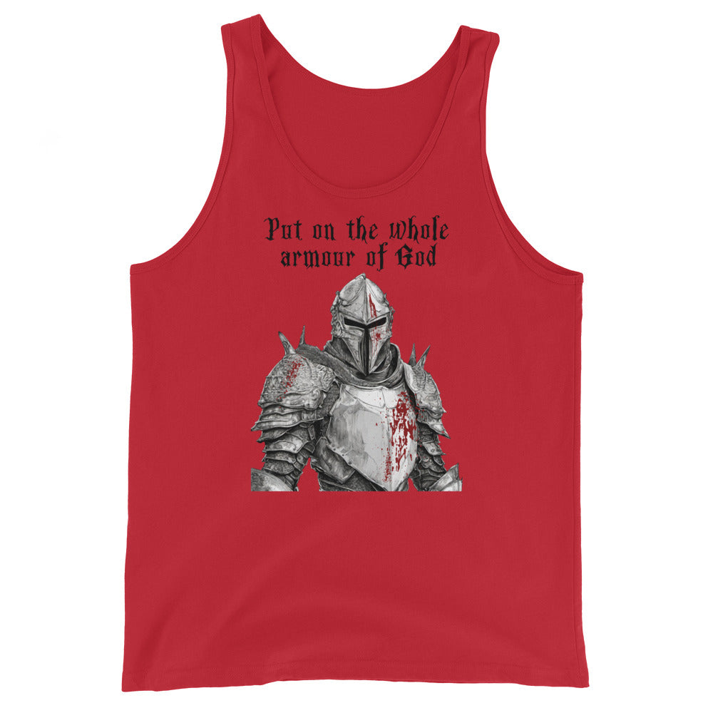 Armour of God Men's Bold Christian Tank Top Red
