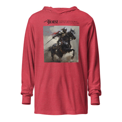 Horse and Knight Men's Bold Hooded Long-sleeve Tee Heather Red