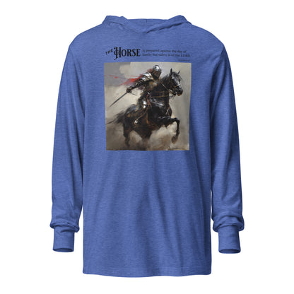 Horse and Knight Men's Bold Hooded Long-sleeve Tee Heather True Royal