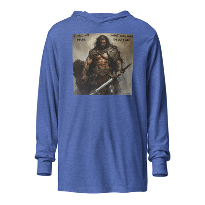 I Will Not Fear Men's Christian Hooded Long-Sleeve Graphic Tee Heather True Royal