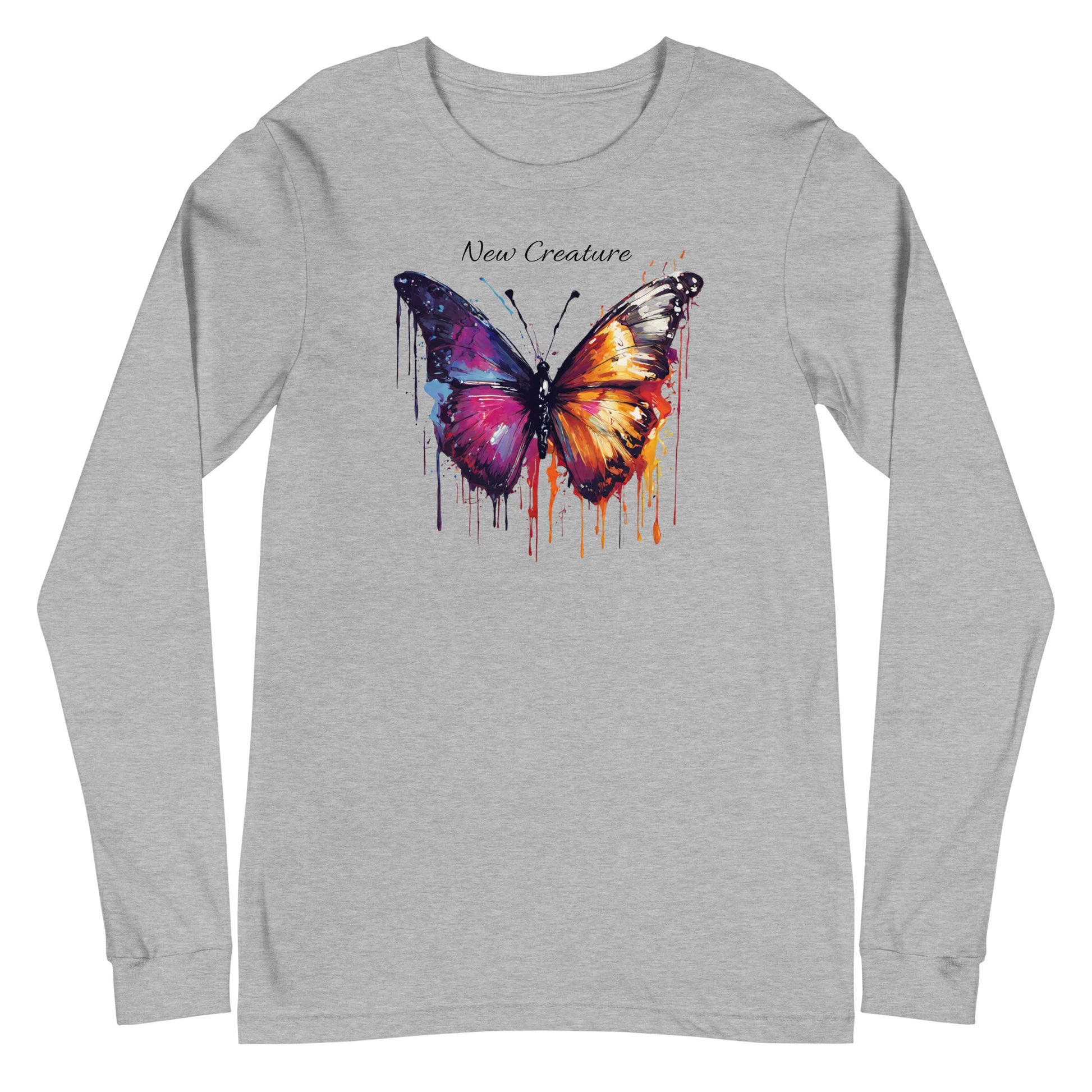 New Creature Christian Women's Beautiful Graphic Long Sleeve Tee Athletic Heather