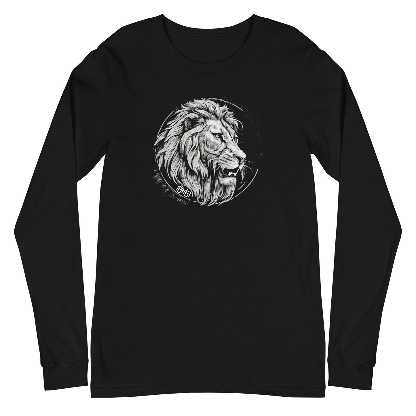 Bold as a Lion Emblem Men's Christian Long Sleeve Tee Black