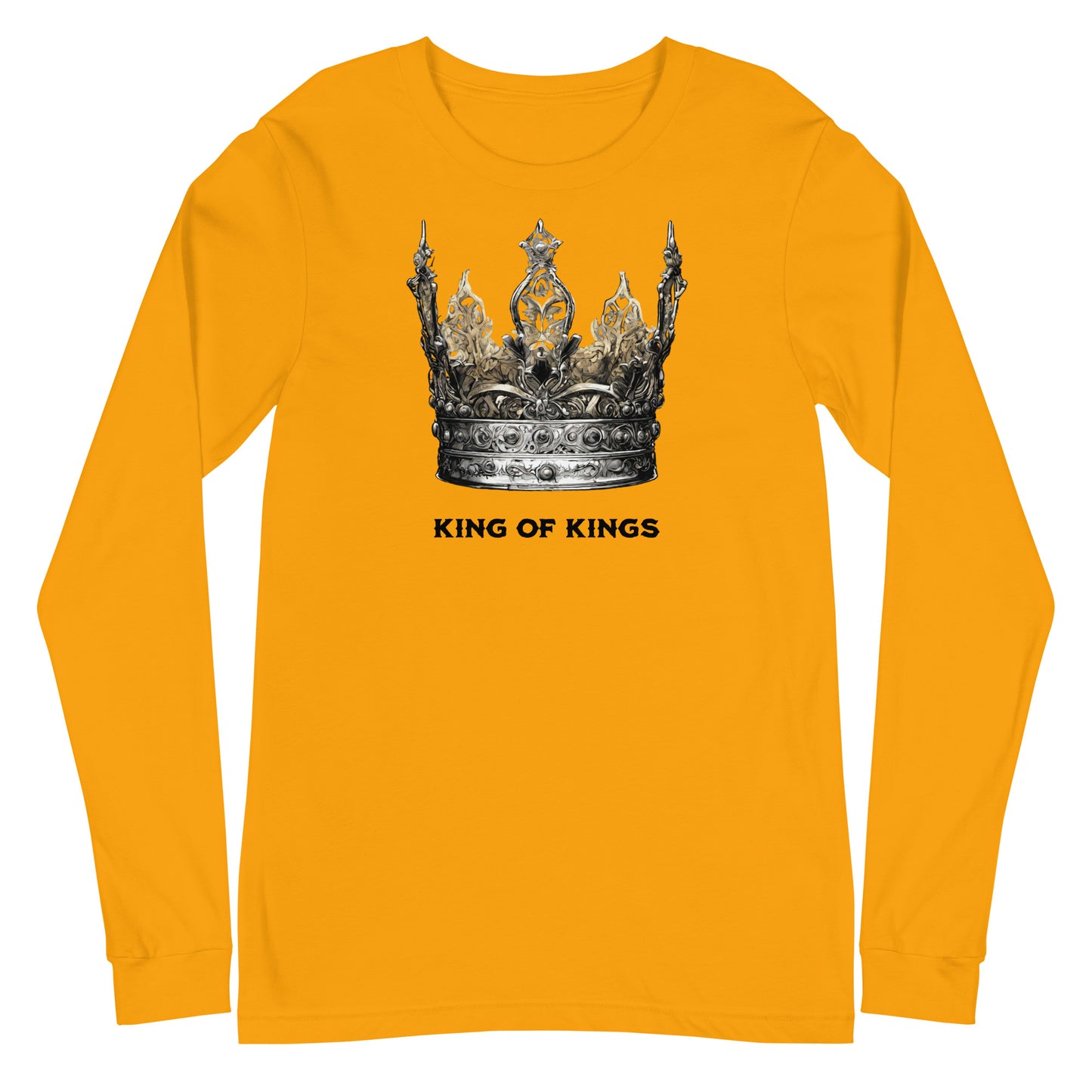 King of Kings Men's Christian Long Sleeve Tee Gold