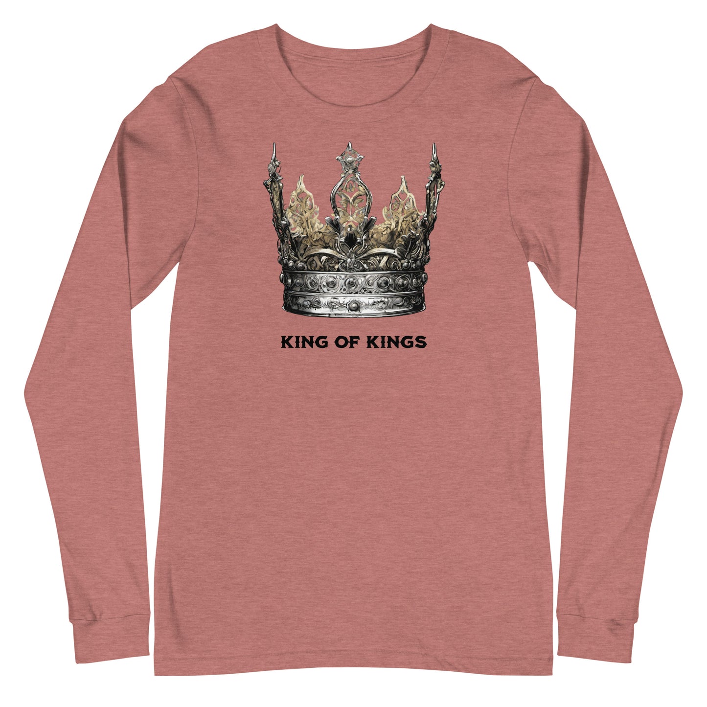 King of Kings Christian Women's Long Sleeve Tee Heather Mauve
