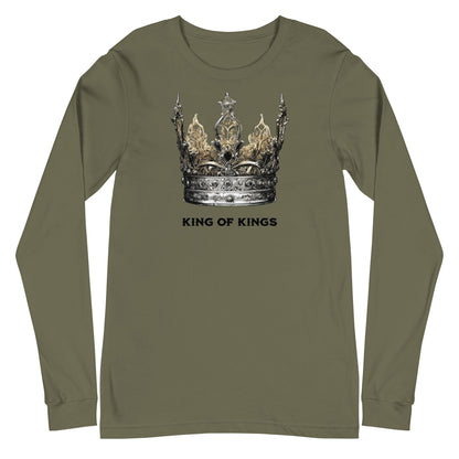 King of Kings Men's Christian Long Sleeve Tee Military Green