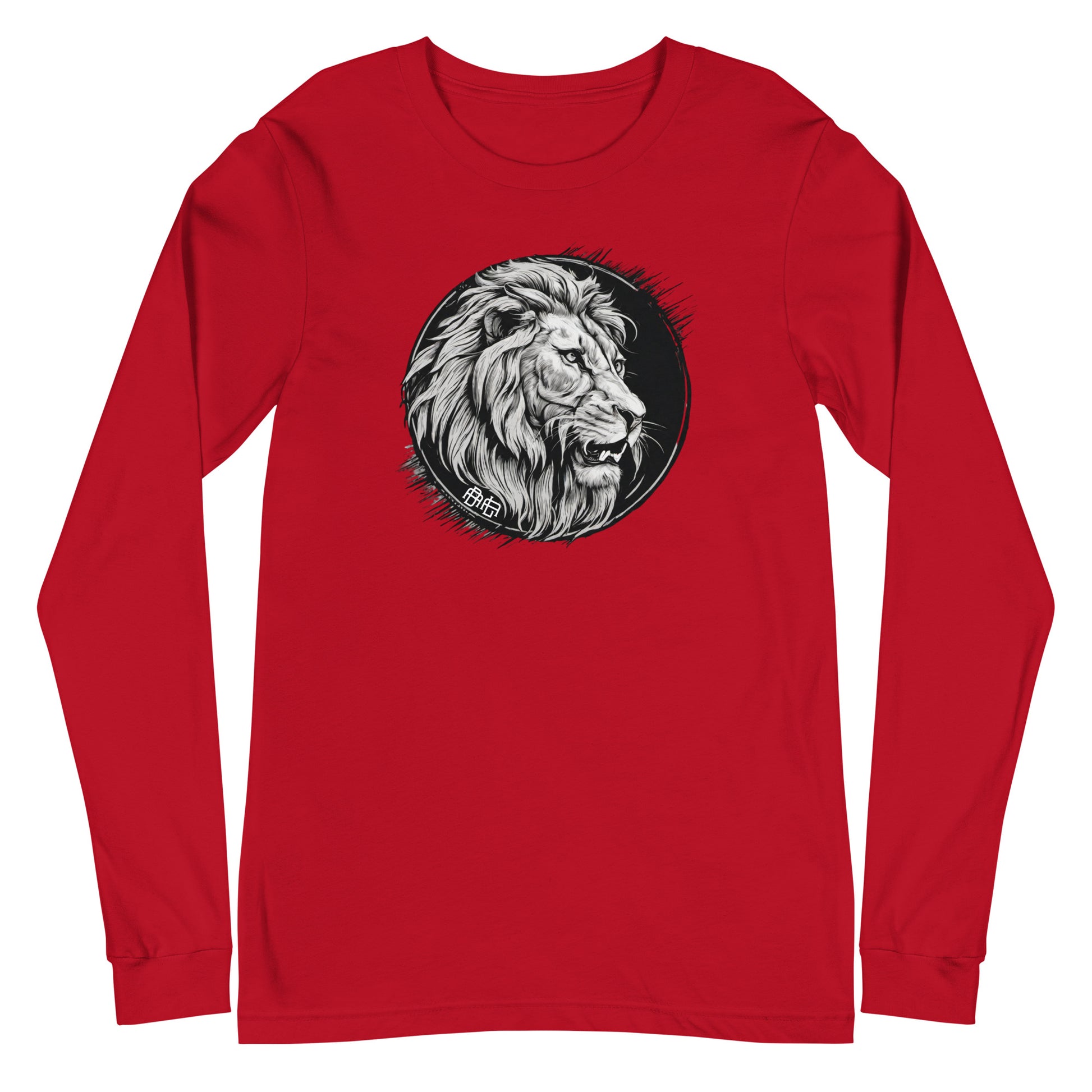 Bold as a Lion Emblem Men's Christian Long Sleeve Tee Red
