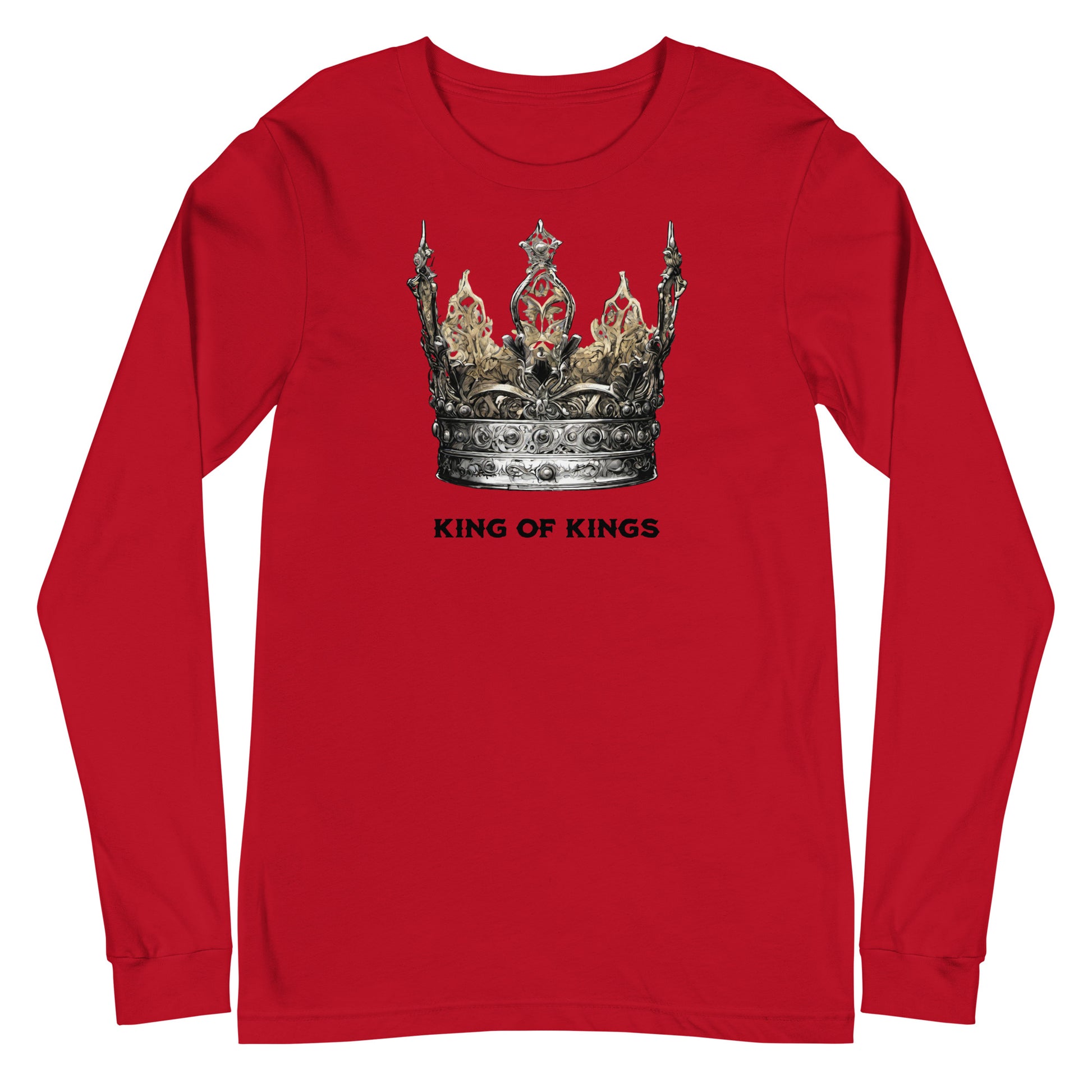 King of Kings Men's Christian Long Sleeve Tee Red