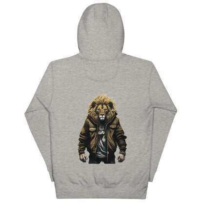 Bold Lion Men's Christian Hooded Sweatshirt (back print) Carbon Grey