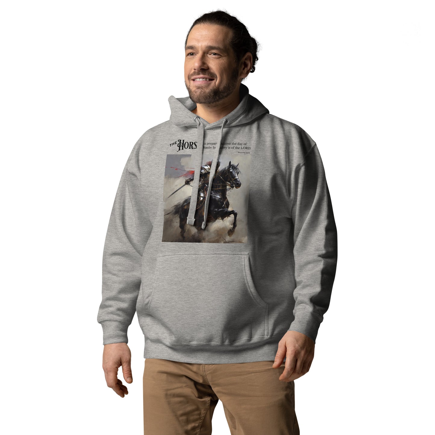 Horse and Knight Men's Bold Christian Hooded Sweatshirt