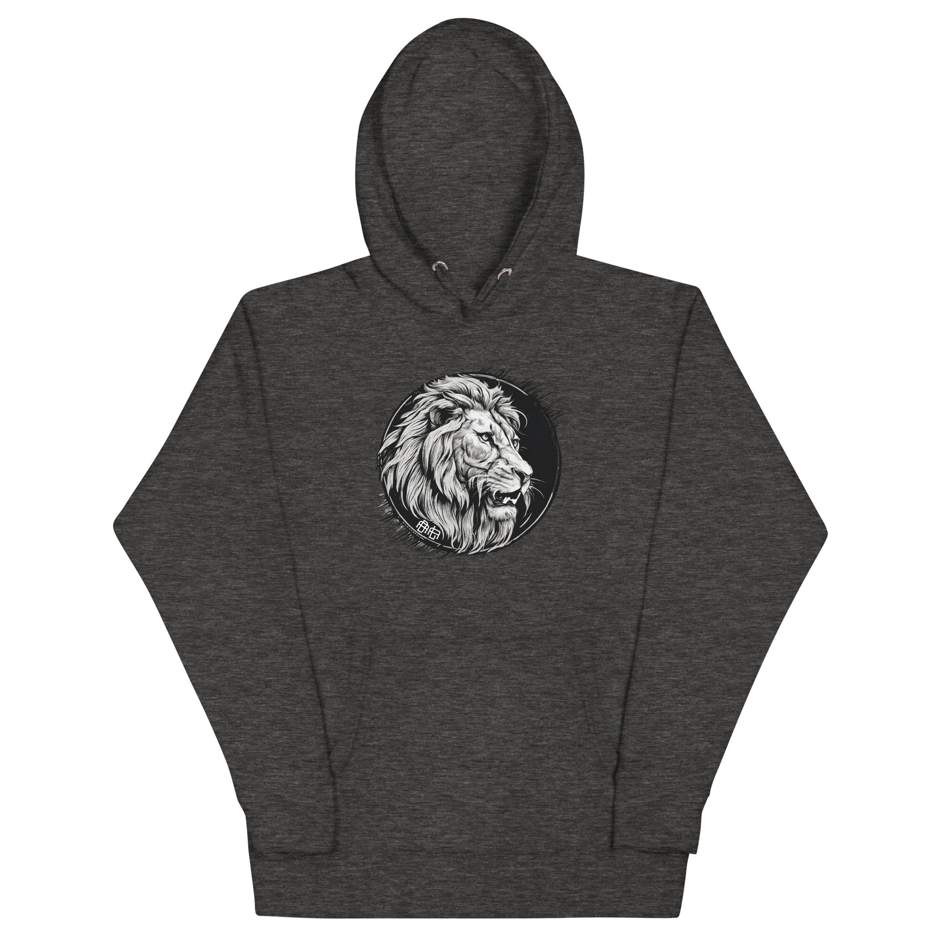 Bold as a Lion Emblem Men's Christian Hooded Sweatshirt Charcoal Heather