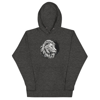 Bold as a Lion Emblem Men's Christian Hooded Sweatshirt Charcoal Heather