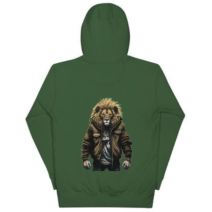 Bold Lion Men's Christian Hooded Sweatshirt (back print) Forest Green