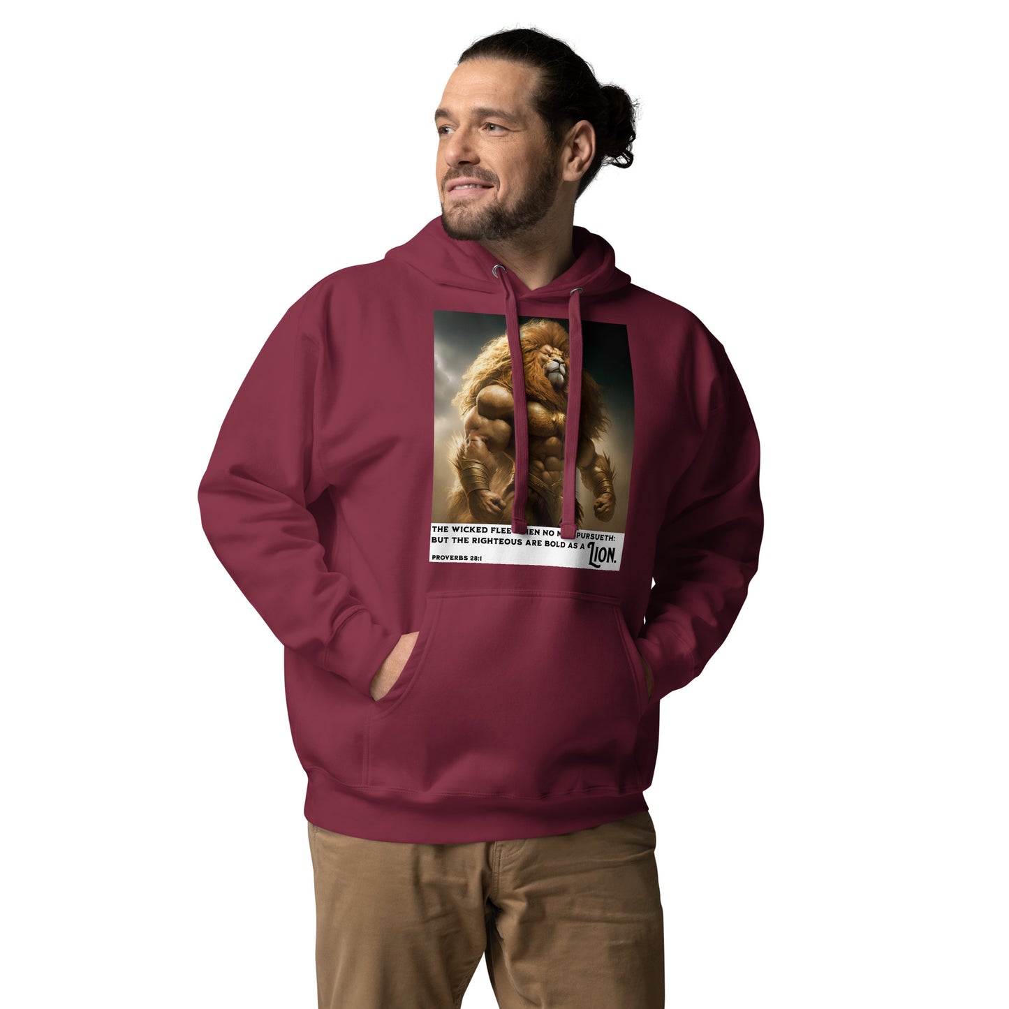 Swole Bold Lion Christian Men's Strength Hooded Sweatshirt