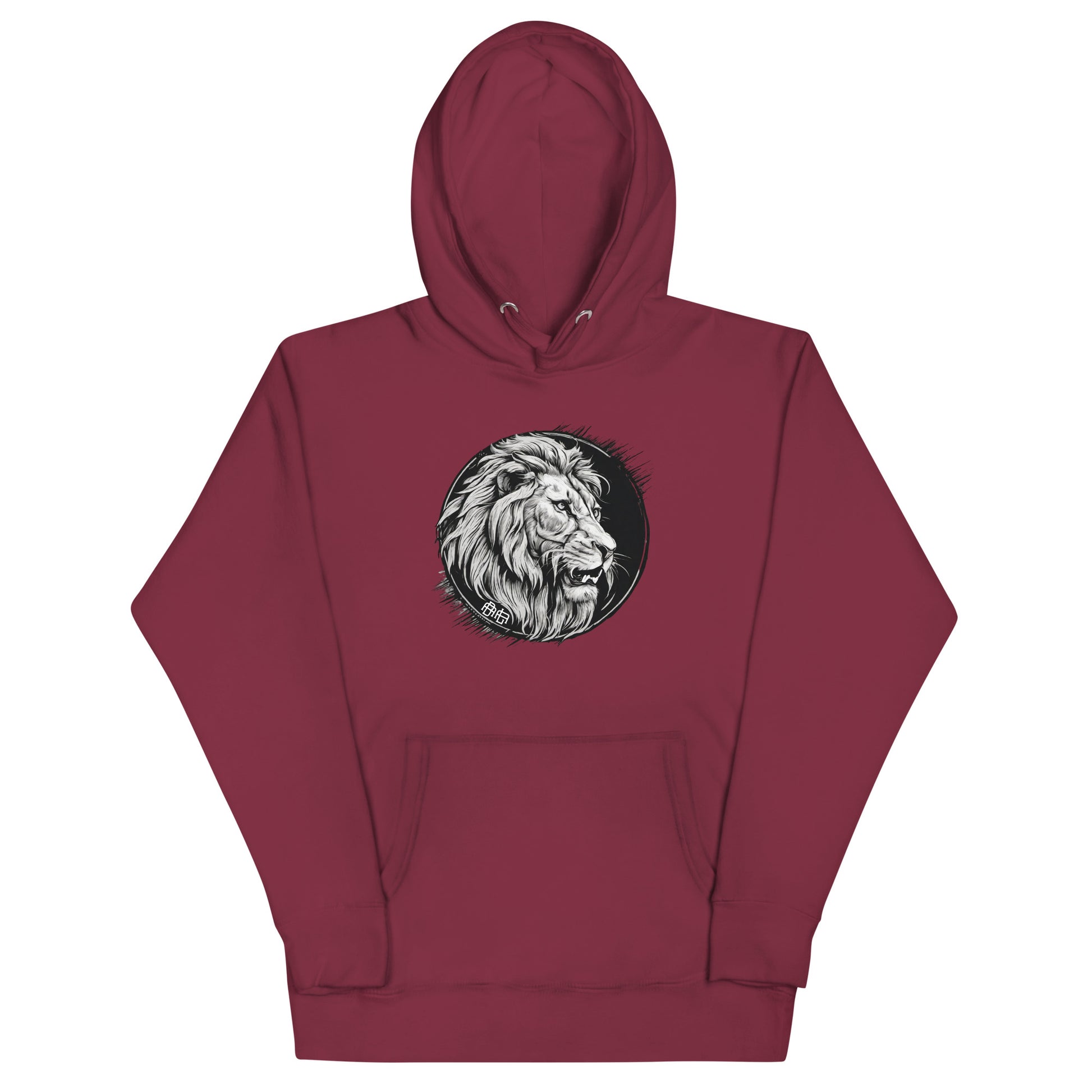 Bold as a Lion Emblem Men's Christian Hooded Sweatshirt Maroon