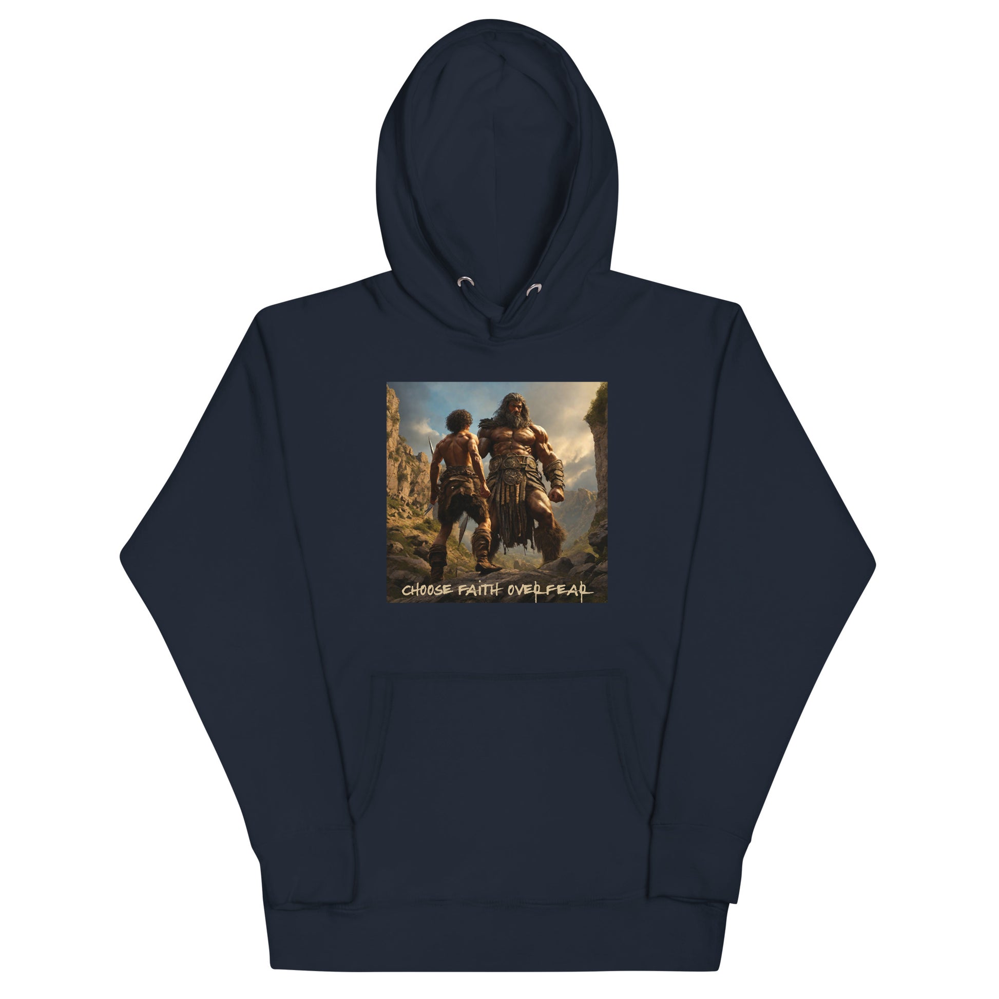 David vs Goliath Men's Christian Hooded Sweatshirt Navy Blazer