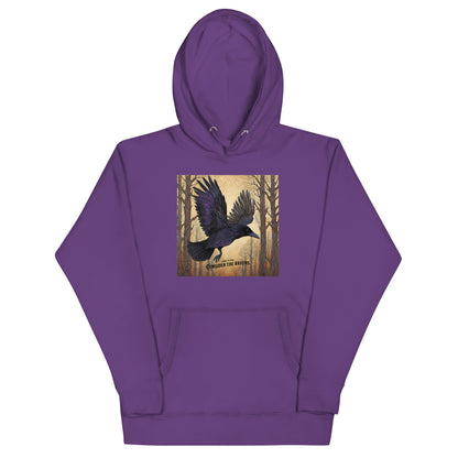 Consider the Ravens Bible Verse Men's Hooded Sweatshirt Luke 12:24 Purple