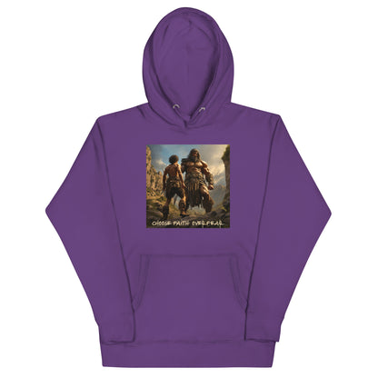 David vs Goliath Men's Christian Hooded Sweatshirt Purple