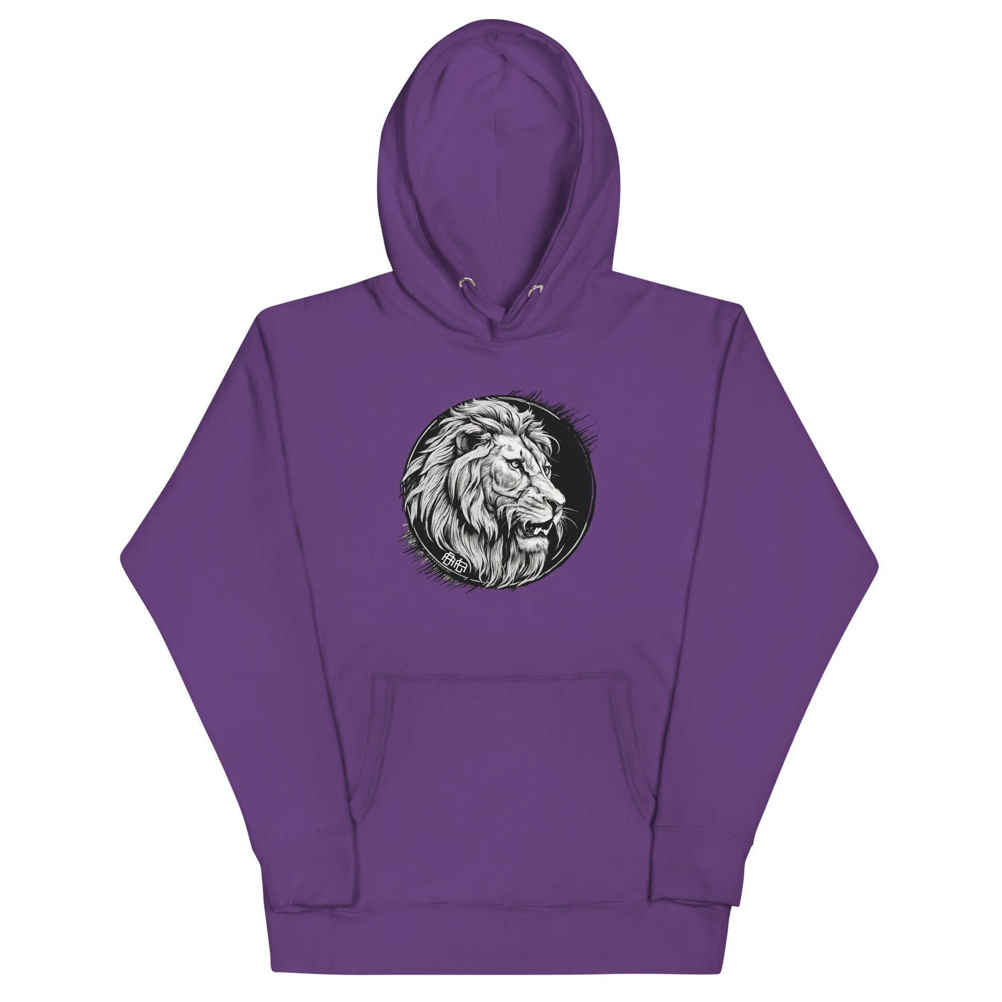 Bold as a Lion Emblem Men's Christian Hooded Sweatshirt Purple