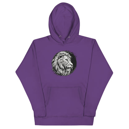 Bold as a Lion Emblem Men's Christian Hooded Sweatshirt Purple