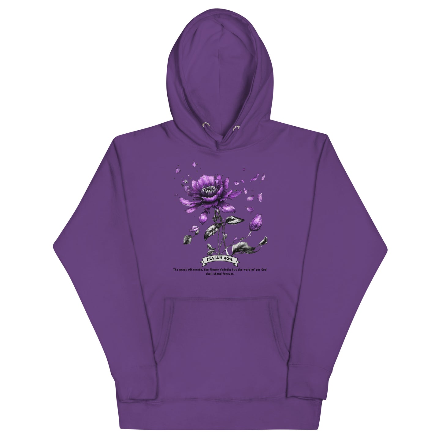 Flower Fadeth Women's Christian Hoodie Purple