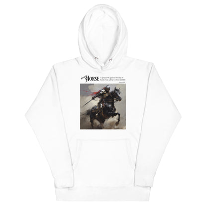 Horse and Knight Men's Bold Christian Hooded Sweatshirt White