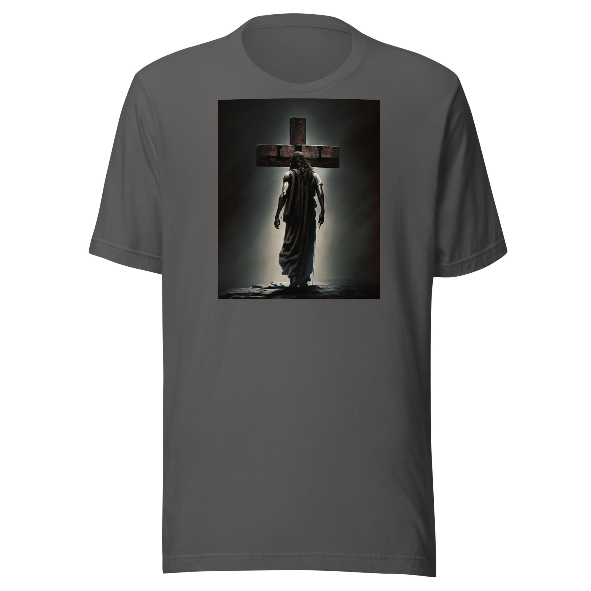 Christ Facing the Cross Men's Christian T-Shirt Asphalt