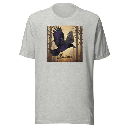 Consider the Ravens Men's Bible Verse T-Shirt Luke 12:24 Athletic Heather