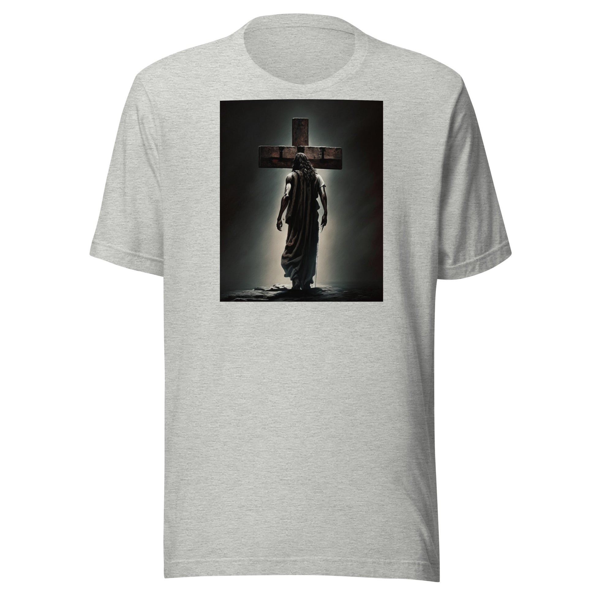 Christ Facing the Cross Men's Christian T-Shirt Athletic Heather