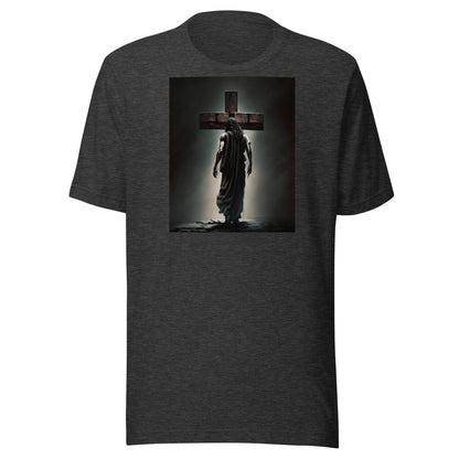 Christ Facing the Cross Men's Christian T-Shirt Dark Grey Heather