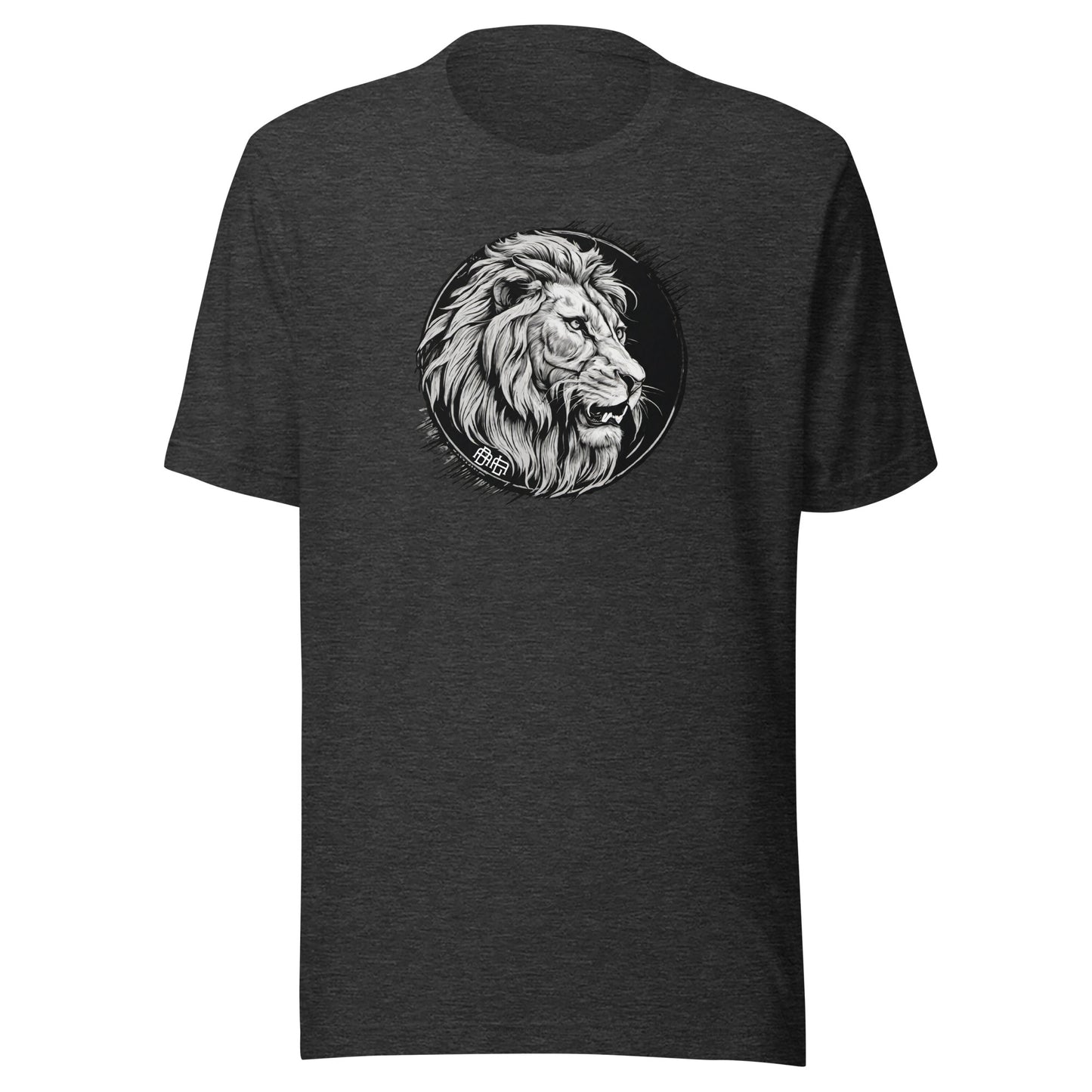 Bold as a Lion Emblem Christian Men's T-Shirt Dark Grey Heather