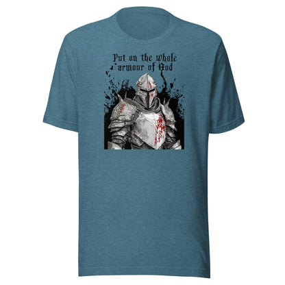 Armor of God Men's Christian T-Shirt Heather Deep Teal