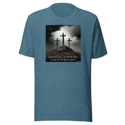 John 15:13 Scripture Women's Christian Classic T-Shirt Heather Deep Teal