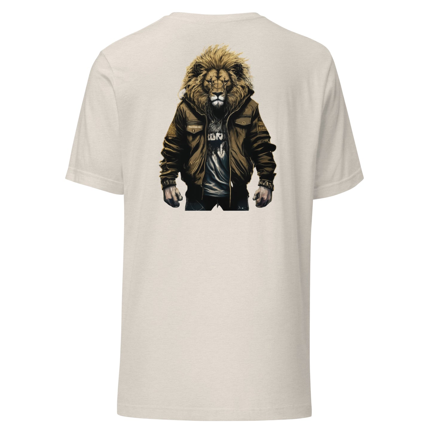 Bold Lion Men's Christian Graphic T-Shirt (back print & front logo)