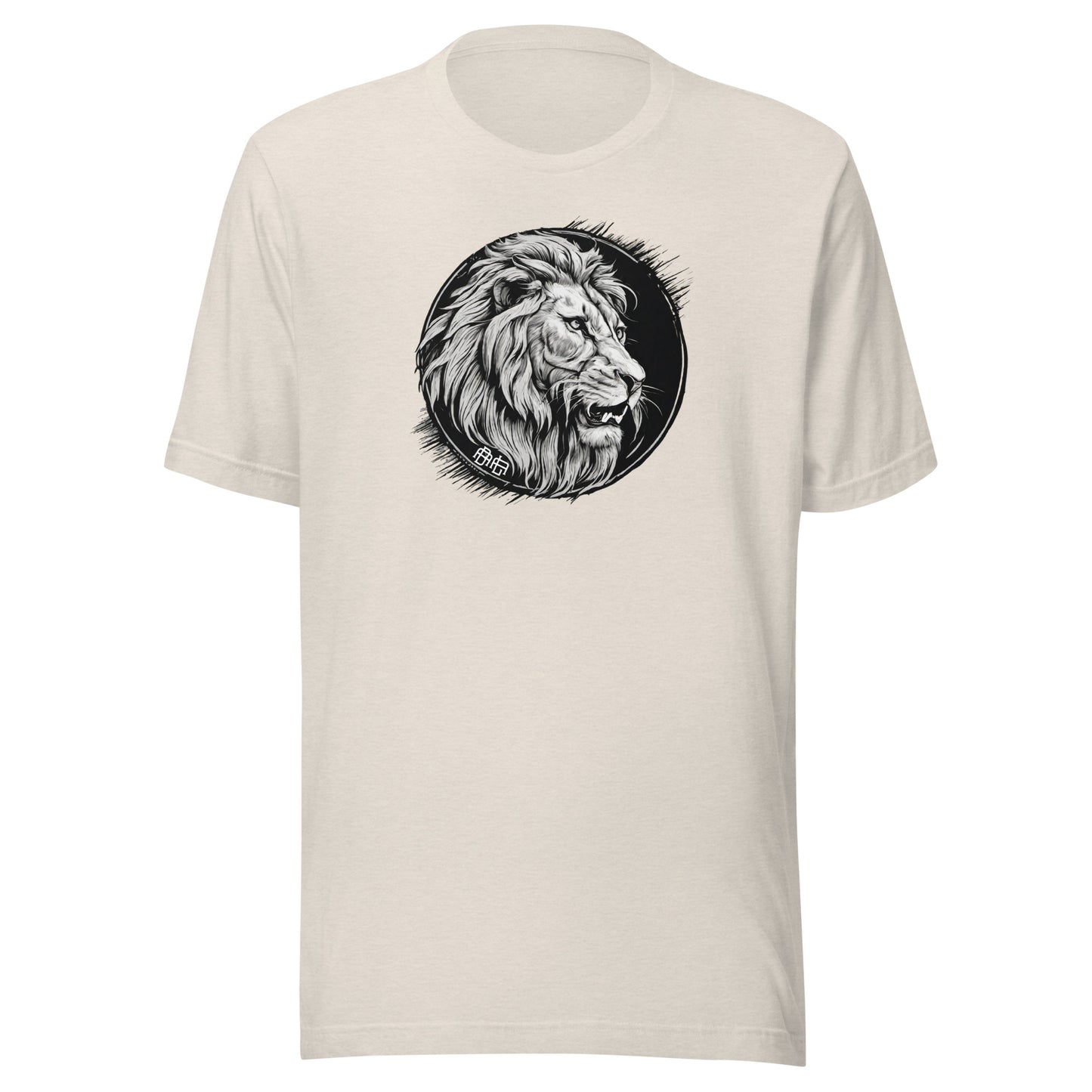 Bold as a Lion Emblem Christian Men's T-Shirt Heather Dust