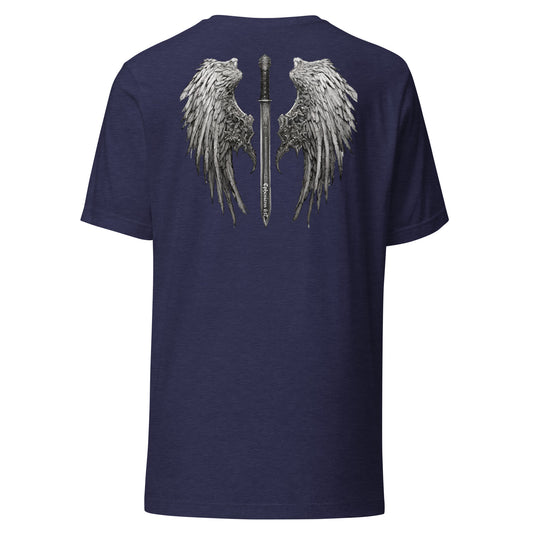 Sword of the Spirit back print Men's T-Shirt (with front logo)