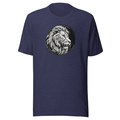 Bold as a Lion Emblem Christian Men's T-Shirt Heather Midnight Navy