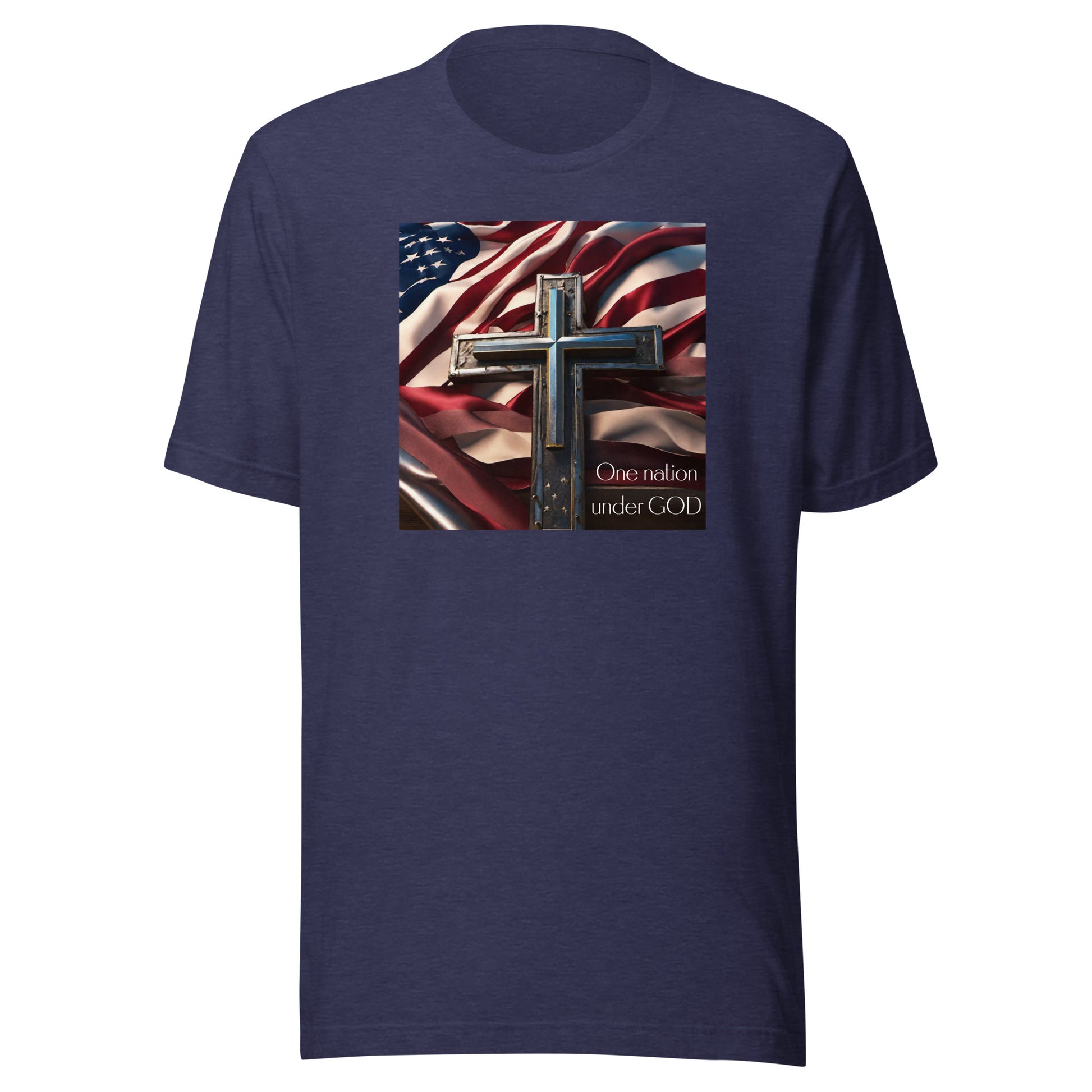 Patriotic Women's Classic Graphic T-Shirt Heather Midnight Navy