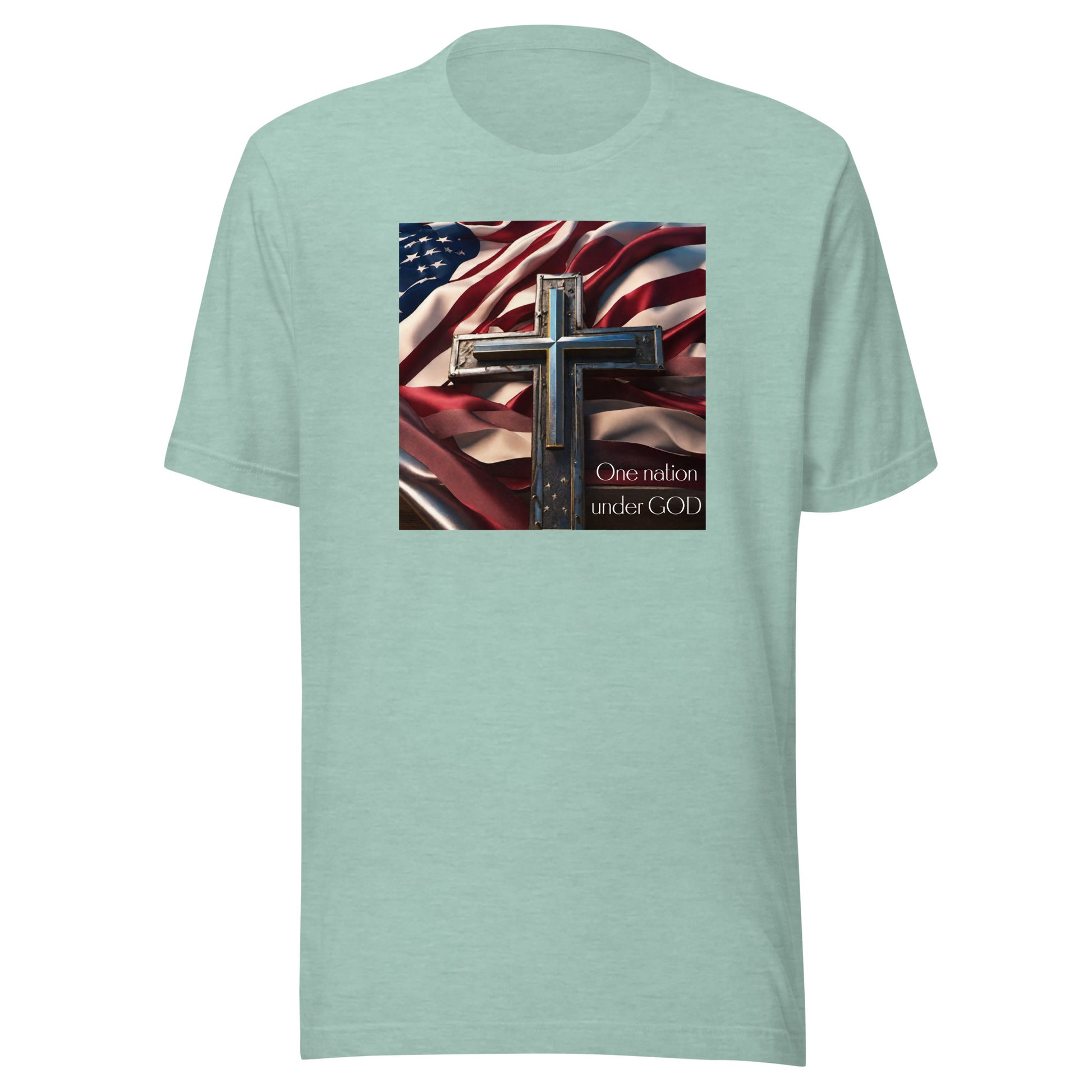Patriotic Women's Classic Graphic T-Shirt Heather Prism Dusty Blue