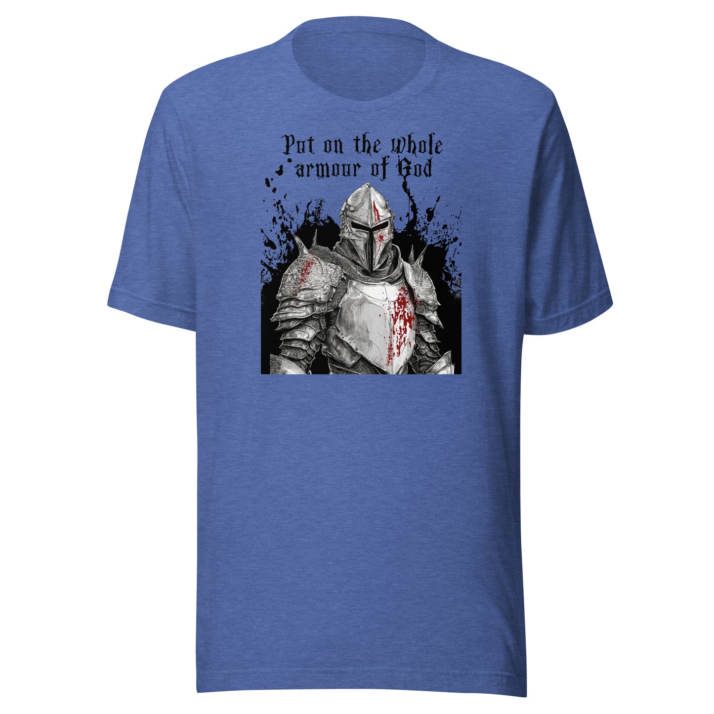Armor of God Men's Christian T-Shirt Heather True Royal