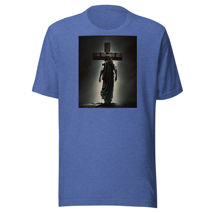 Christ Facing the Cross Men's Christian T-Shirt Heather True Royal