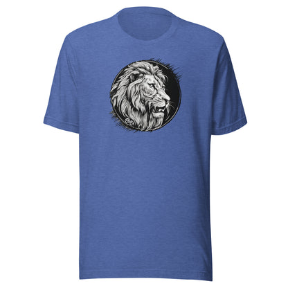 Bold as a Lion Emblem Christian Men's T-Shirt Heather True Royal