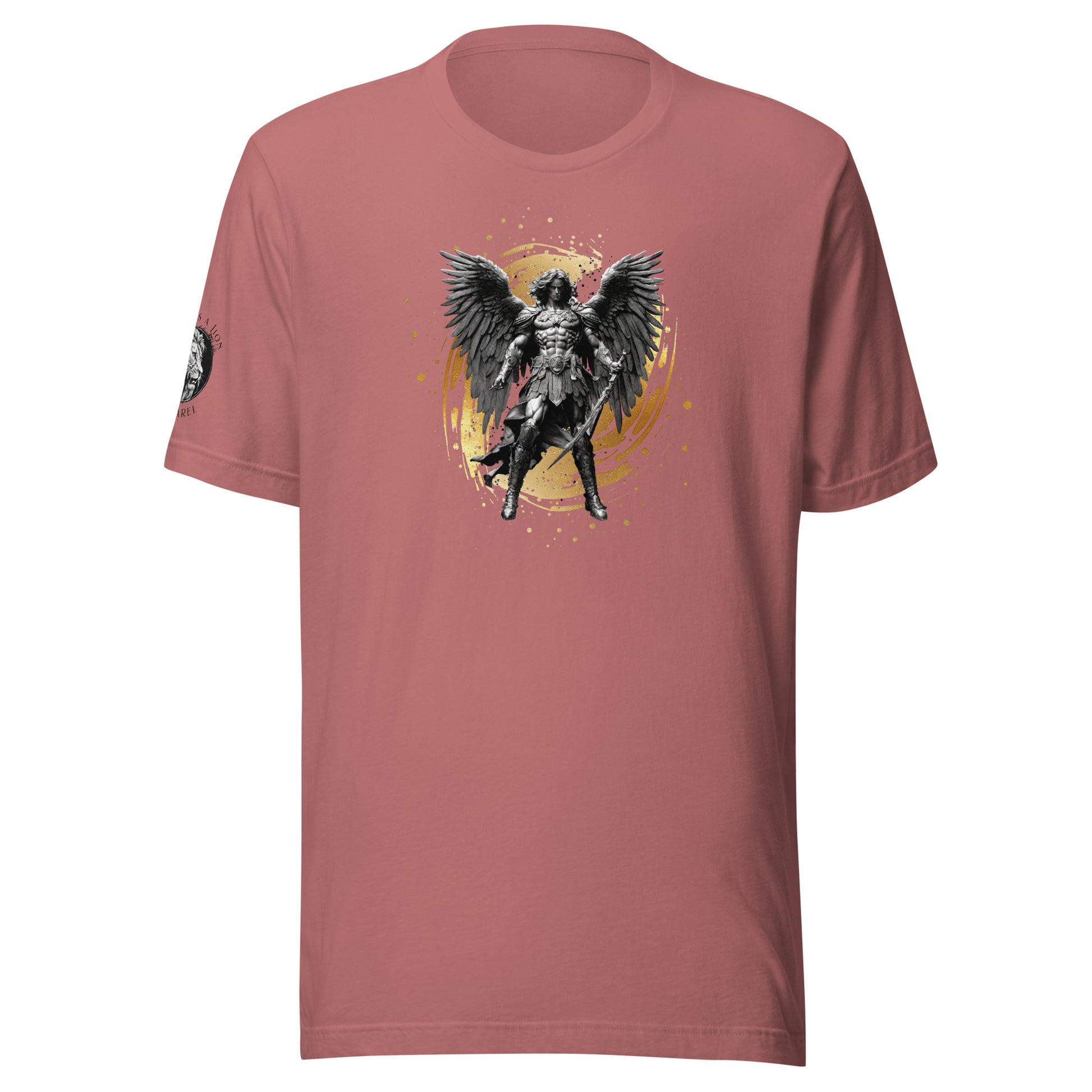 Biblical Archangel Men's Bold Christian Graphic Classic T-Shirt Mauve
