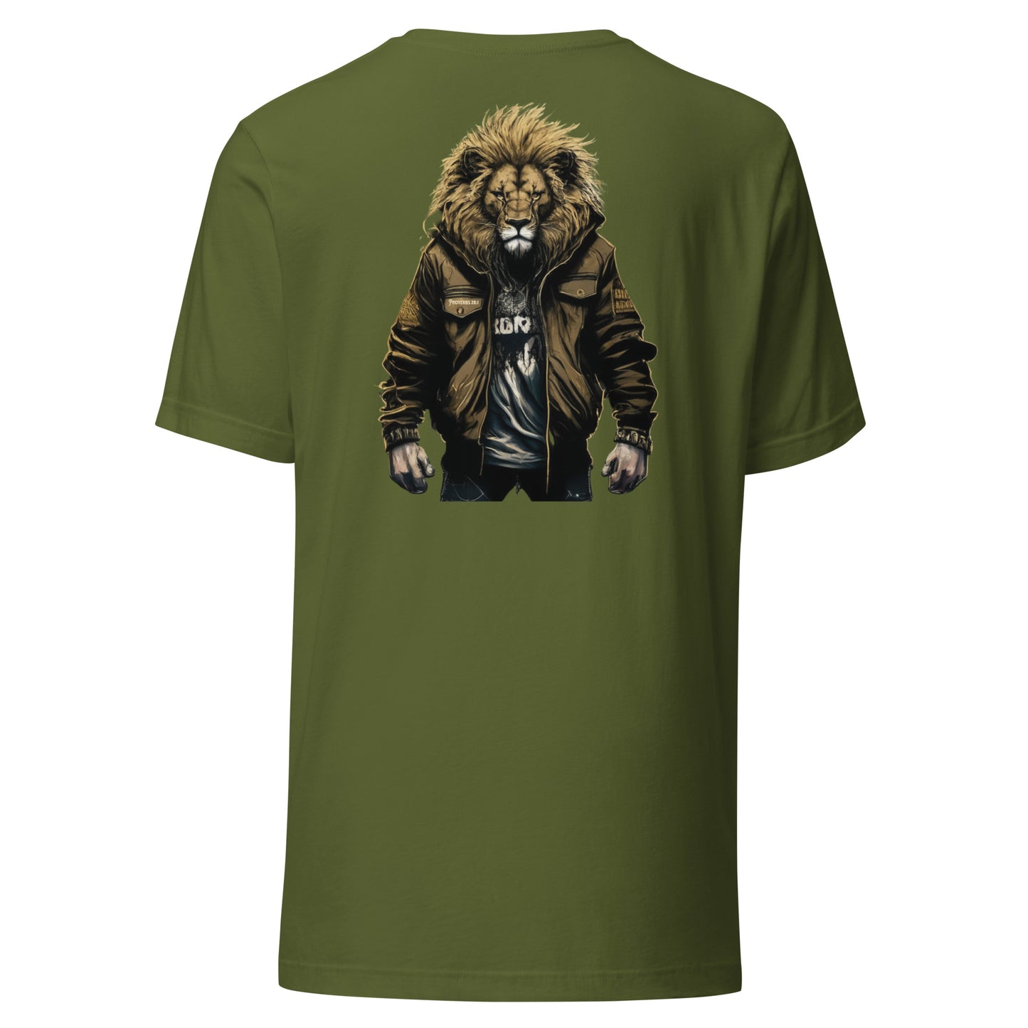 Bold Lion Men's Christian Graphic T-Shirt (back print & front logo)