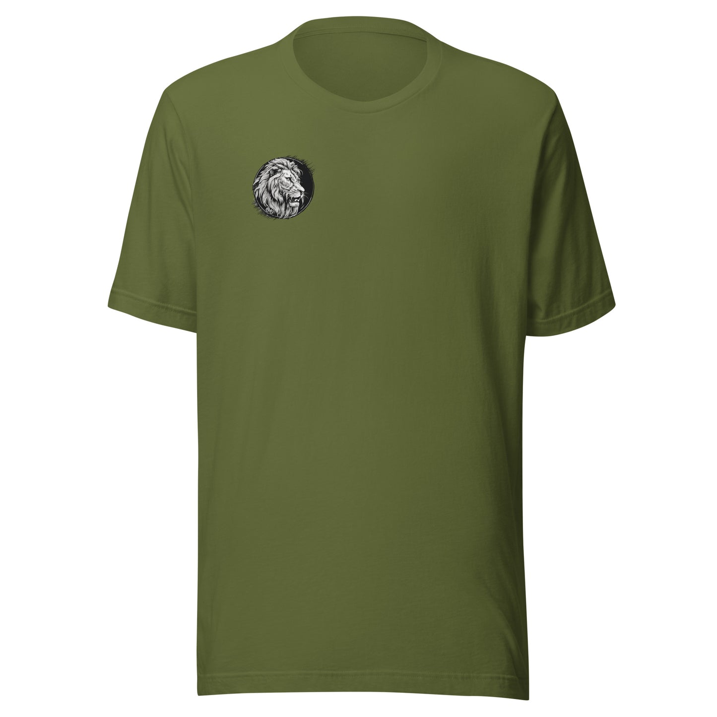 Bold Lion Men's Christian Graphic T-Shirt (back print & front logo) Olive