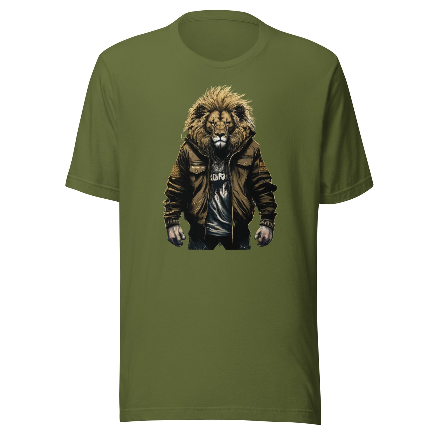 Bold Lion Men's Christian Graphic T-Shirt Olive