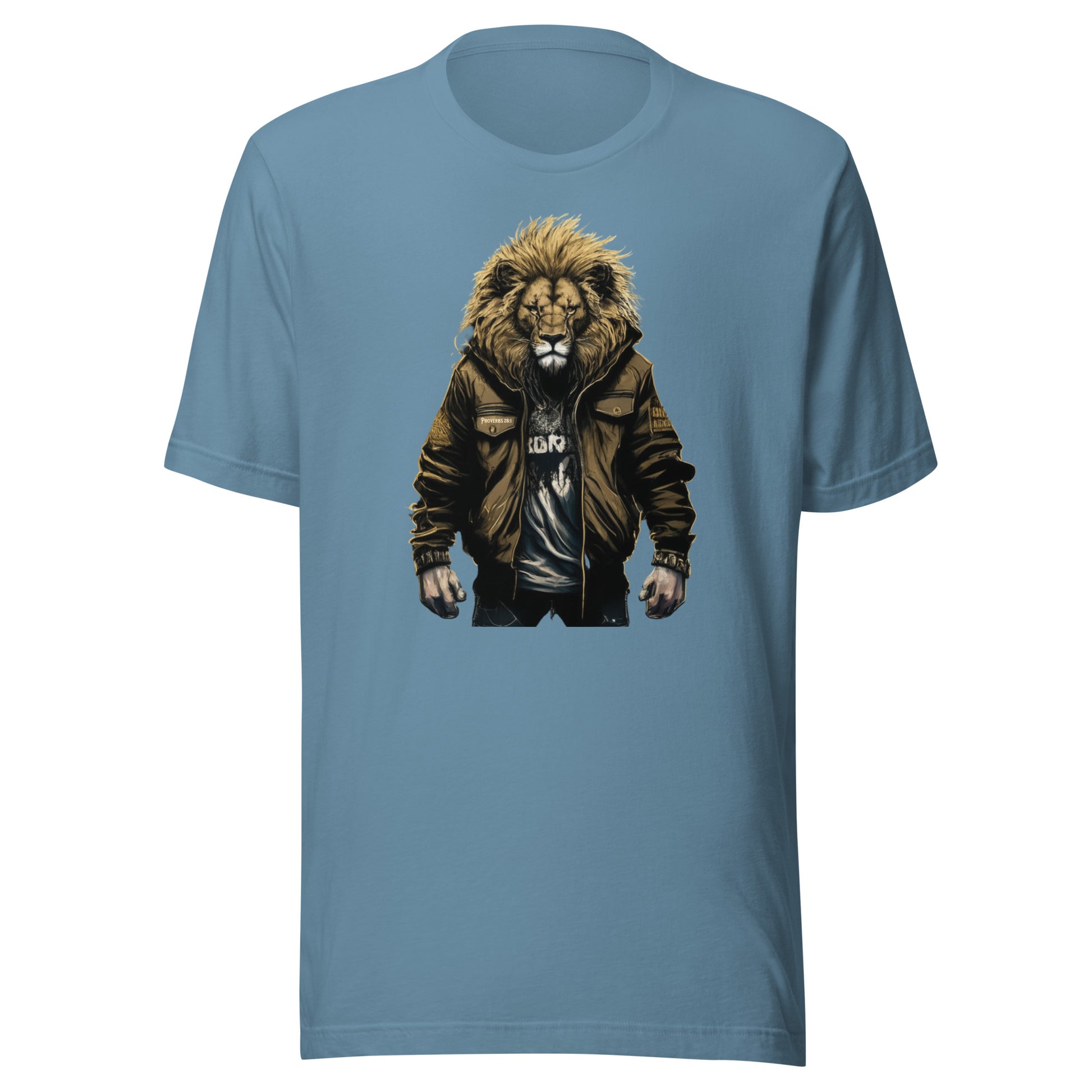 Bold Lion Men's Christian Graphic T-Shirt Steel Blue