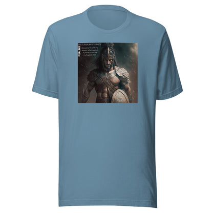 Psalms 144 Warrior Men's T-Shirt Steel Blue