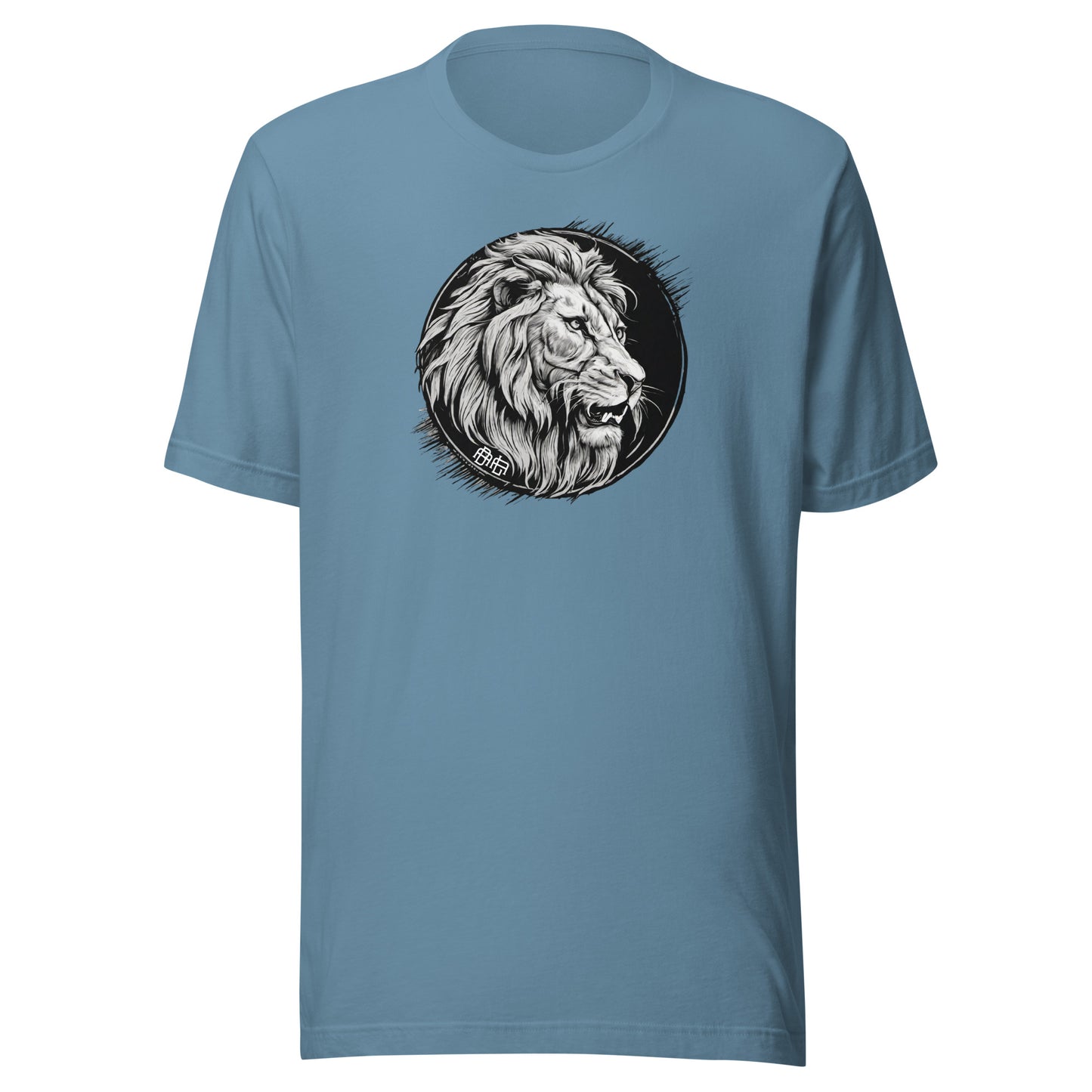 Bold As A Lion Emblem Christian Women's Classic T-Shirt Steel Blue
