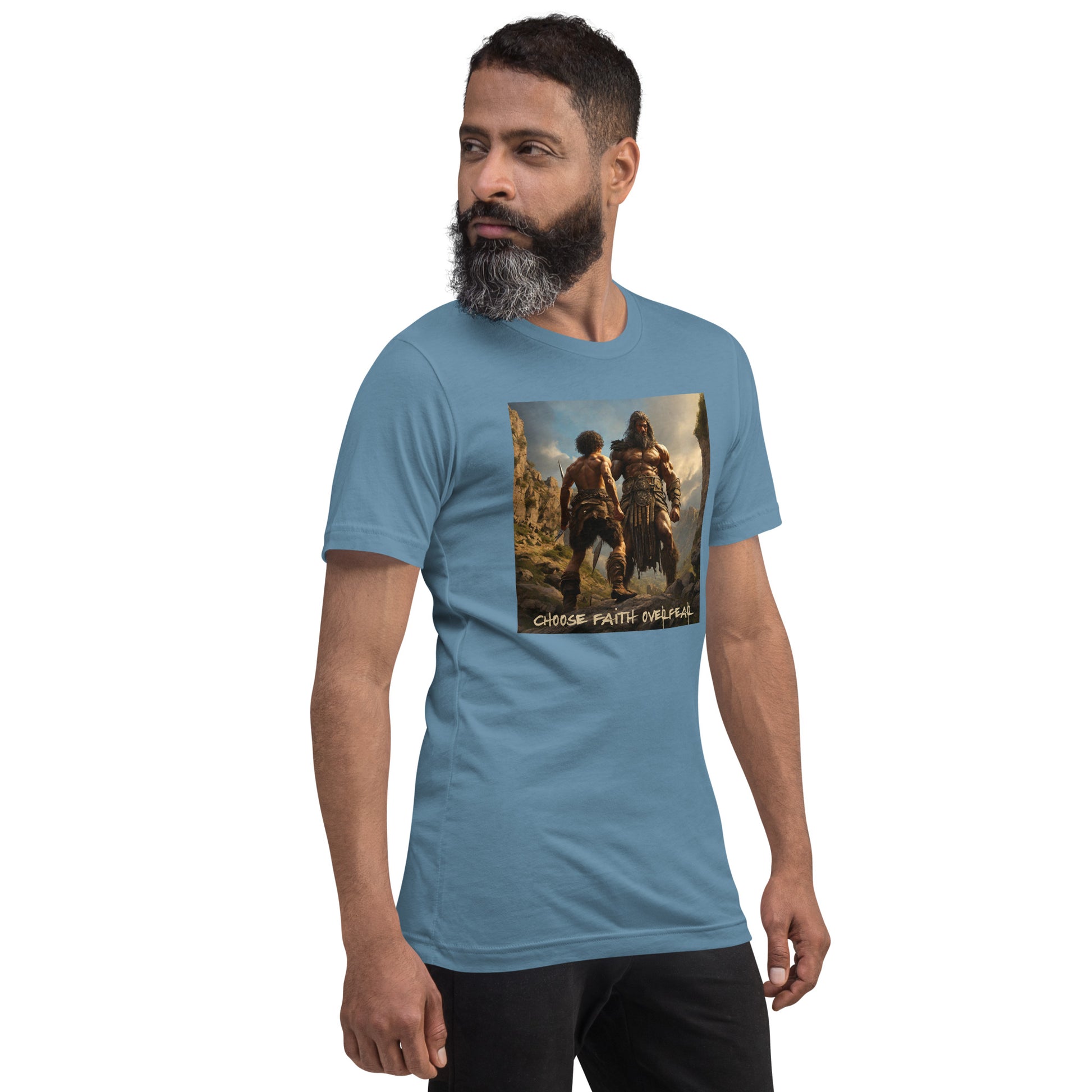 David vs Goliath Men's Christian Graphic T-Shirt