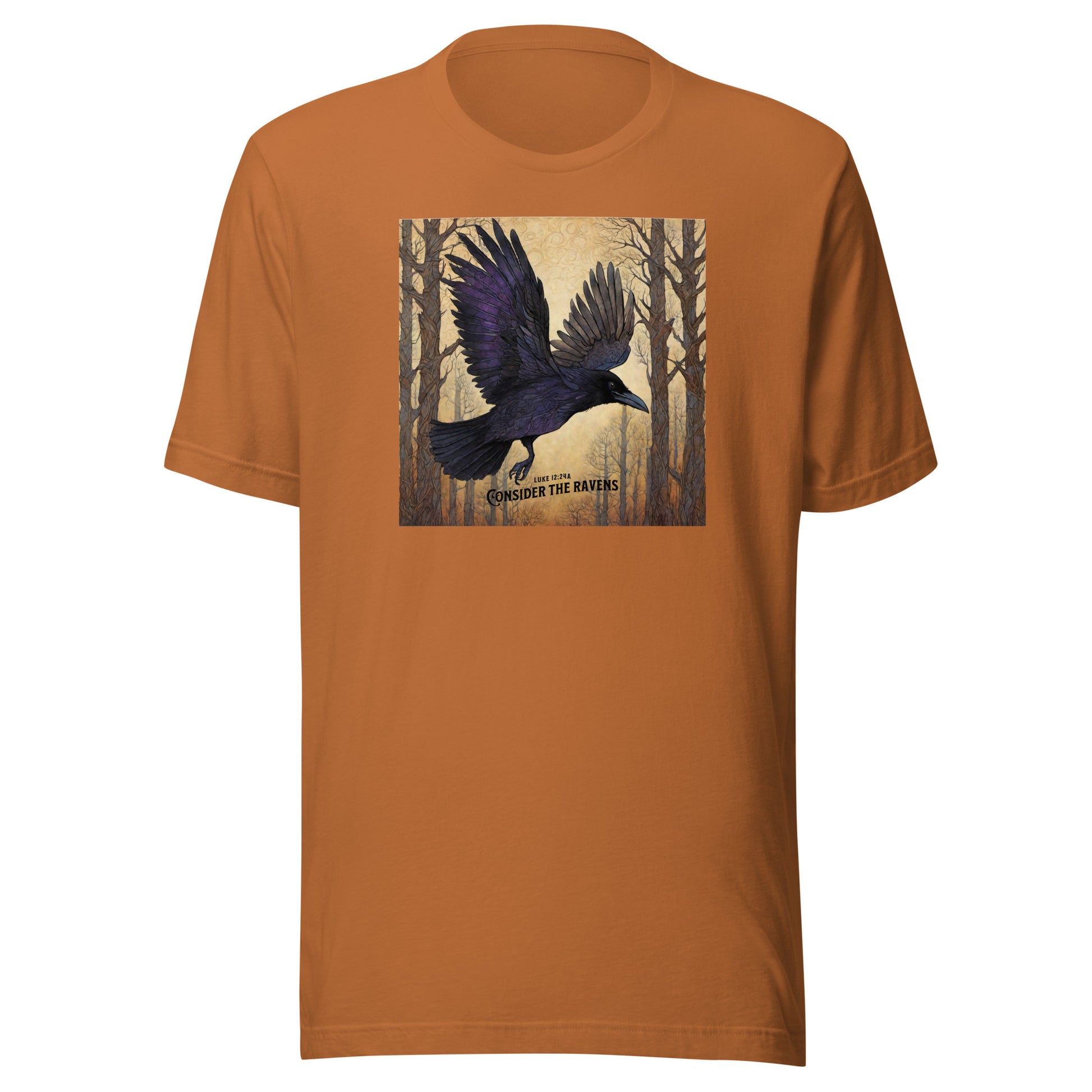 Consider the Ravens Men's Bible Verse T-Shirt Luke 12:24 Toast